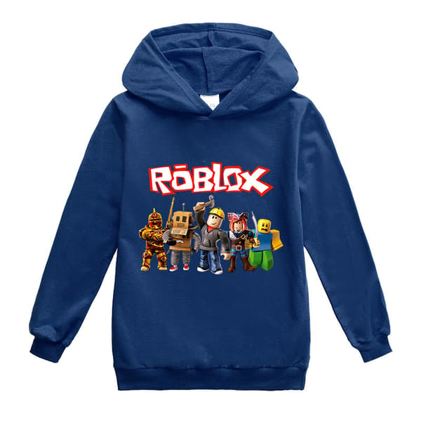 【03】Roblox Hættetrøje til børn Overtøj Trøje Dyb Blå Deep Blue 140 cm