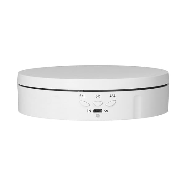 145mm 360° Roterande Automatisk Displayställ 3 Hastighetskontroll USB-driven Smyckeskarusell för Utställning Vit