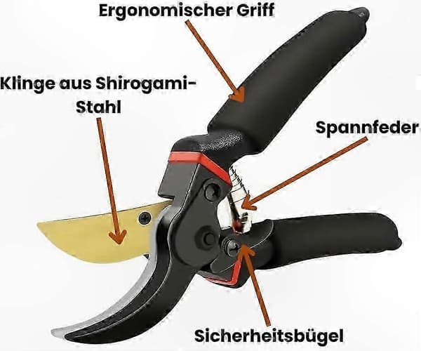 Professionel havesaks til beskæring, præcisionsklippeværktøj med holdbart sort design