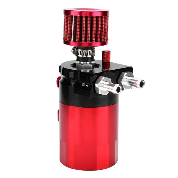 Biltillbehör Modifiering 300ml Baffled Universal Oljeuppsamlare Behållare Tank Röd