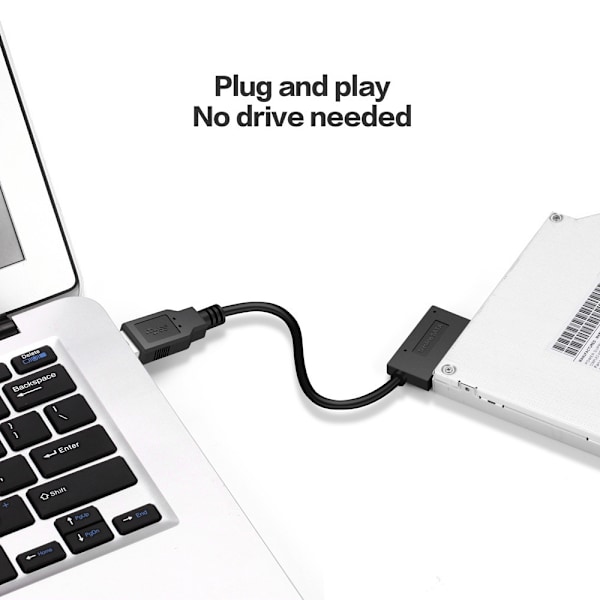 USB 3.0 bærbar optisk drev USB til SATA 7+6P adapterkabel, SATA til USB nemt drevkabel.