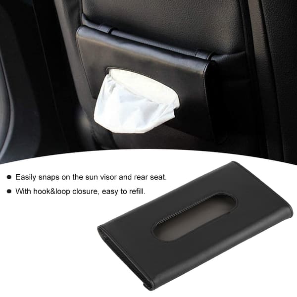 Bærbar PU Læder Bil Solskærm Tissue Boxe Dispenser Serviet Papir Håndklædeholder til SUV Lastbil