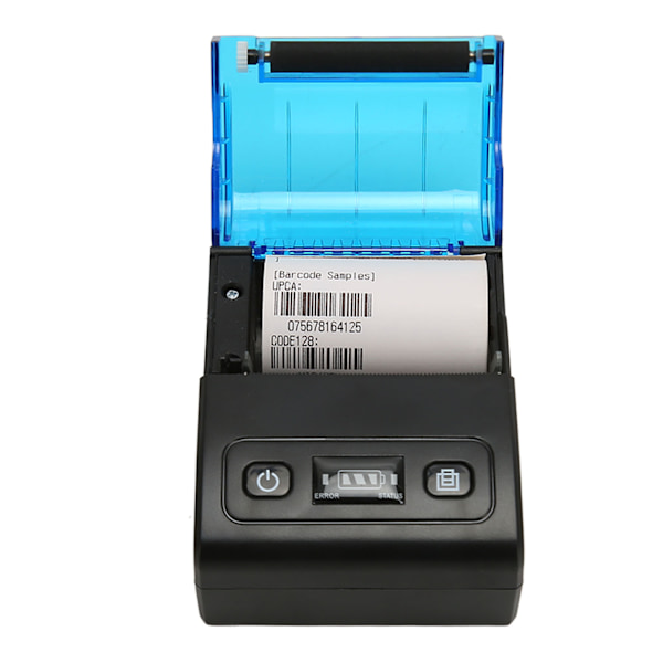 Bærbar termisk printer Multifunktionel Bluetooth 4.0 58 mm Mini termisk kvitteringsprinter til butik Restaurant Virksomhed EU-stik