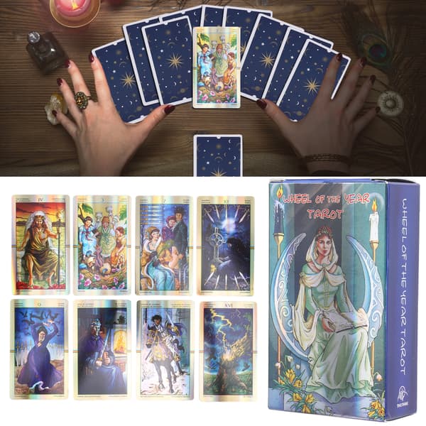 Tarotkortlek Ödes Spådom Hologram Papper Engelska Brädspel Fest Spelkort