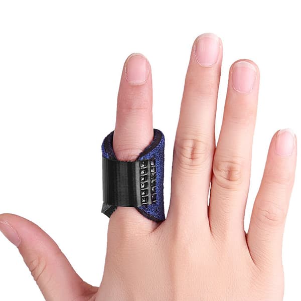 3D Andningsbart Tyg Fingerskena Fingerstabilisator Stöd Wrap Rätare