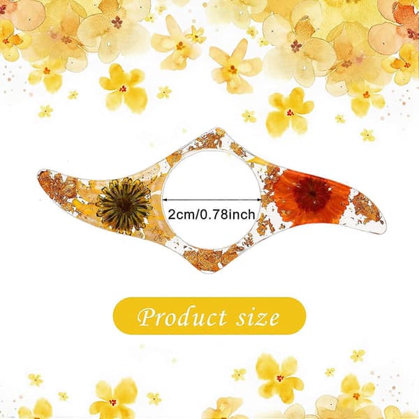 【03】2 stk. tørrede blomster harpiks tommelfinger bogholder - bogmærker (frisk stil)