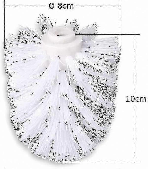 Hvide reservebørstehoveder til toilet, 6-pak, 8 cm diameter White 6pcs