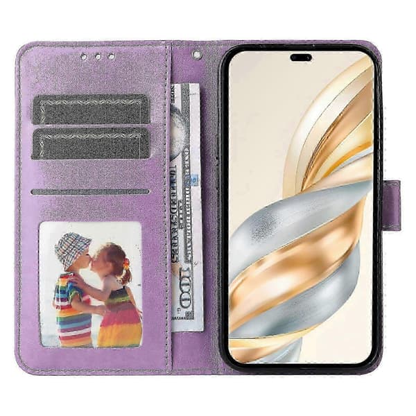 Läderfodral för Honor Magic7 Lite 5G/ X9c 5G Solros Plånboksfodral -NBB Purple