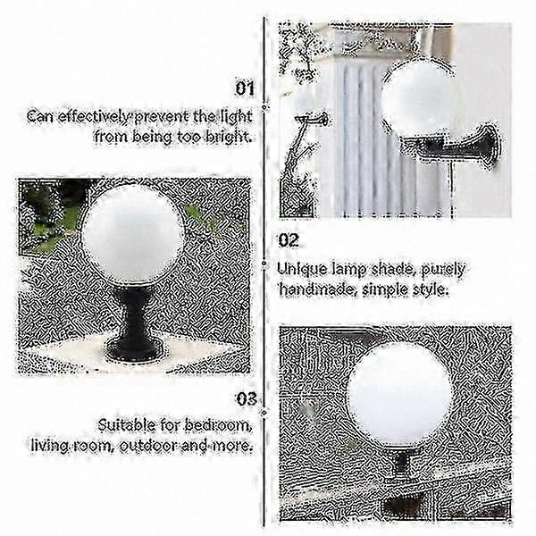 Globelampeskærm til udendørs belysning på pæl, pælmonteret kuglelampe til havesti