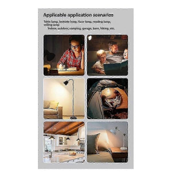 2-pack USB-uppladdningsbara LED-lampor, dimbara i 3 färger, 3000K-6000K, E27-sockel 9W, fjärrkontroll ingår