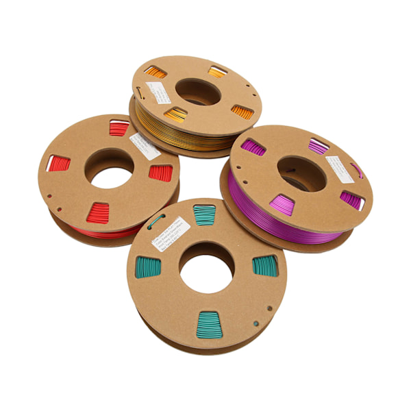 4 stk. 3D-printerfilament, dobbeltfarvet, 1,75 mm, 250 g nettovægt, 200 til 220 grader Celsius PLA-filament til 3D-genopfyldning