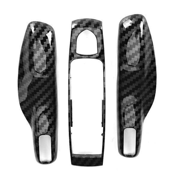 3st/set Kolfiberstil Bilnyckel Trimskydd Passar Porsche Cayman/Macan/Boxster