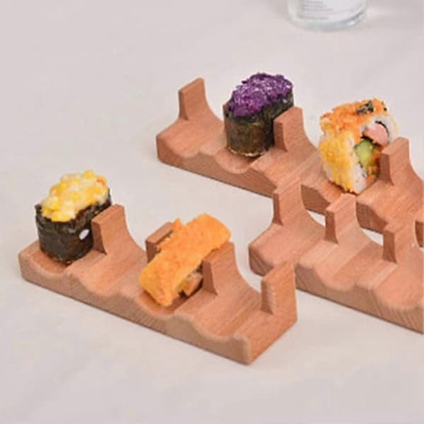 Trä Sushi Tacos Hållare Taco Stativ Serveringsställ Avdelare Taco Ställ Bricka Tallrikar för Hem Restaurang Middagsfest C C