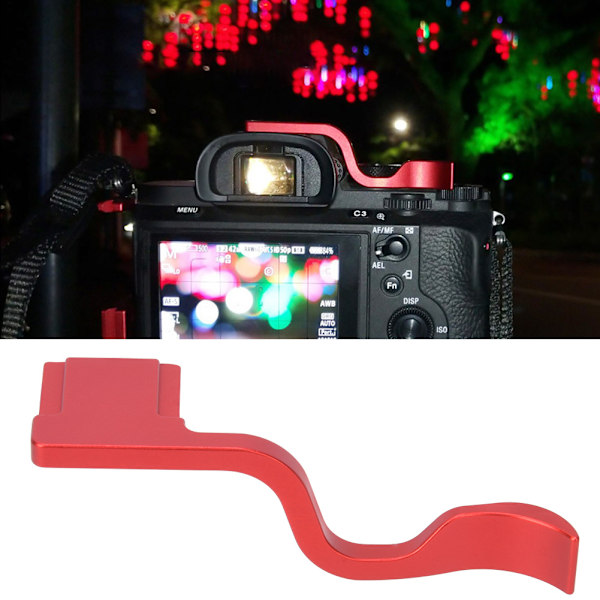 Aluminiumlegering Hot Shoe Tumgrepp Spänne Remhållare för Sony A7M2 M3 A7R2 R3 A9 Röd