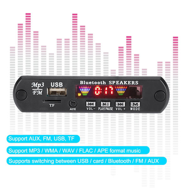 TFM01Bt U-DX Bluetooth 5.0 4 Farver Skærm FM APE FLAC Dekoder Board Modul