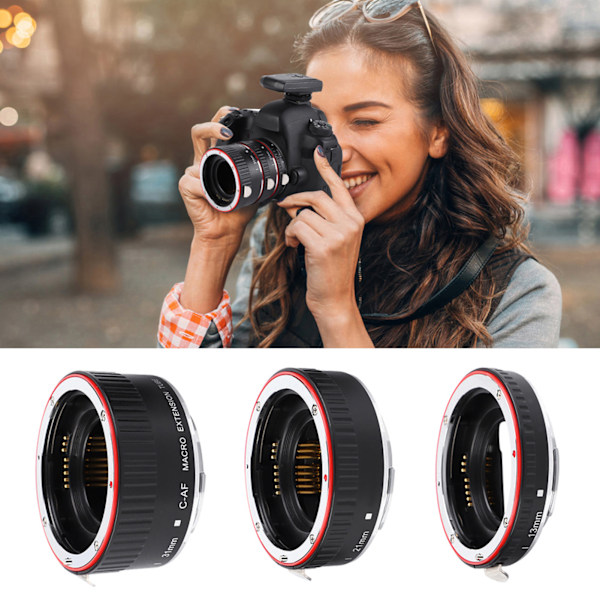 Auto Fokuserande Makro Förlängningslinser Adapterringar Set för Canon EF S Objektiv