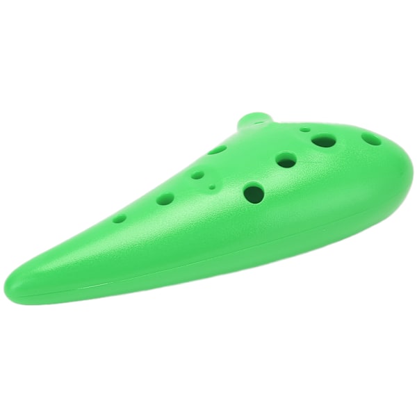 Ocarina ABS C-ton 12 Hål Musikinstrument för Vuxna Barn Professionella Studenter Grön