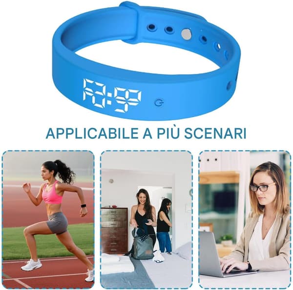 【03】Fitsleep 2025 Vibrating Alarm Band for Deep Sleep - Silent Alarm Clock Brac light blue