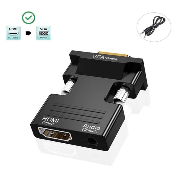 HDMI naaras-VGA urossovitin AUX-lähdöllä