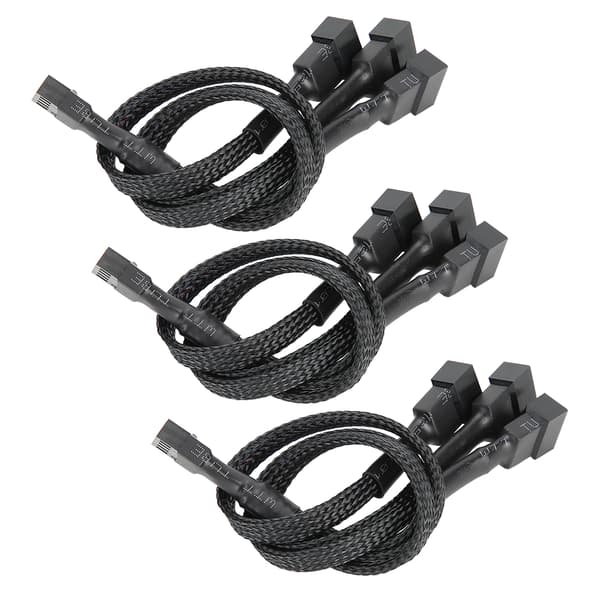 3 stk. 3-Port Køler Køleventilator Splitter Strømadapter Kabel 4p til 4pin Kabelledning