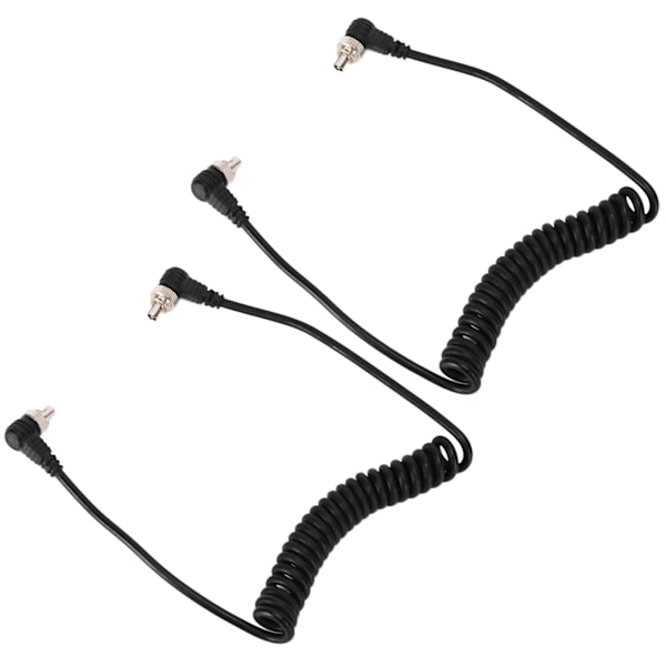 2st Kamerablixt Synk PC-kabel Hane till Hane Speedlite Spiralkabel Universaltyp för Studio Video