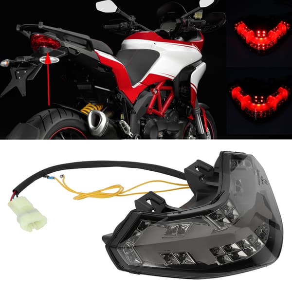 Motorcykel LED Baglygte Samling Røgfarvet Glas Passer til Ducati Multistrada 1200/1200S 2010-2014