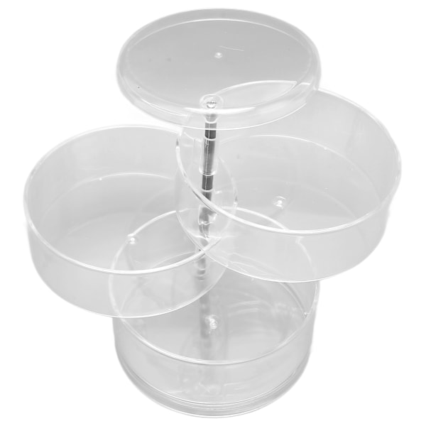 Roterande Smyckeskrin 3 Lager Transparent Plast 360 Graders Rotation Elegant Stil Örhängeshållare för Kvinnor