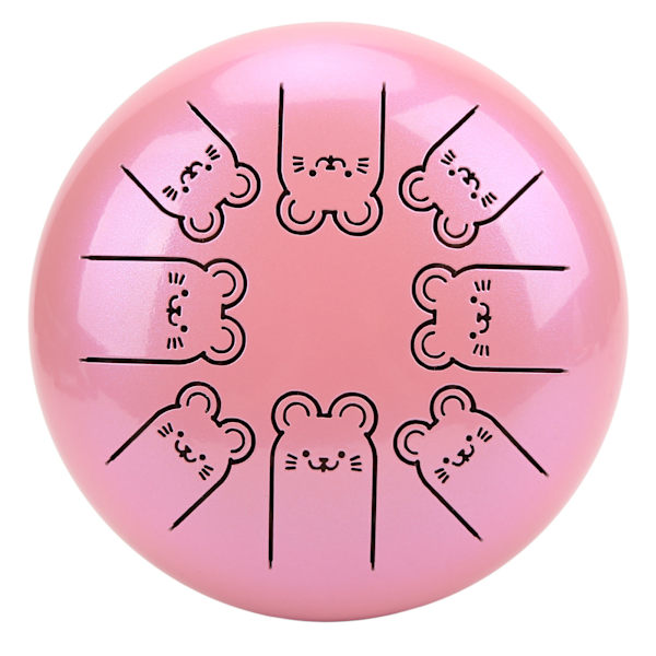 Legeret ståltromme med tunge 8 toner 5,5 tommer Chakra Tank Æterisk Lotus Pink 12 Stjernetegn Mus