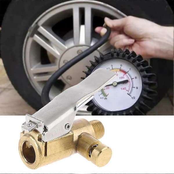 Dækpumpeadapter med klips Lækagesikkert design sikrer effektivitet Vigtigt til lange rejser. 2pcs