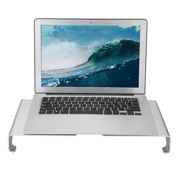 Skærmforhøjer i aluminiumslegering Notebook Laptop Skrivebordsstativ Organizer Hylde Sølv