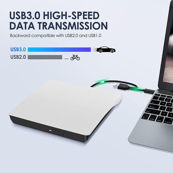 USB 3.0 extern DVD-enhet för anslutning till en dator/laptop/CD-brännare/extern bärbar optisk enhet av typ C.