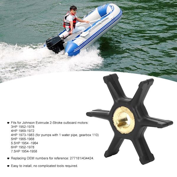 Påhængsmotor Vandpumpe Impeller 277181 Passer til Johnson Evinrude 2-takts 3-7.5hk
