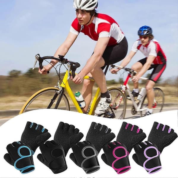 Sporthandskar 2-pack för tyngdlyftning och cykling Purple M
