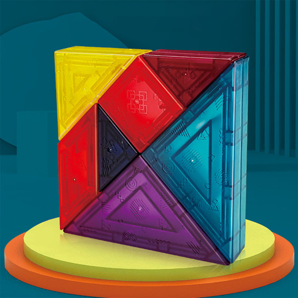 3D Magnetisk Tangram Byggeklodser Børn Hjernevrider Formgenkendelse Tangram