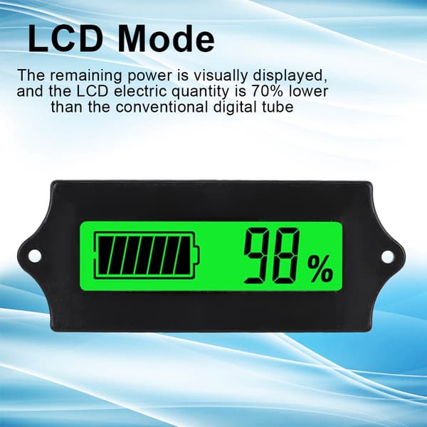 12-84V GY-6G Batteri Strøm LCD Display Spændingsmåler Voltmeter med Lys Alarm (Grønt Lys)