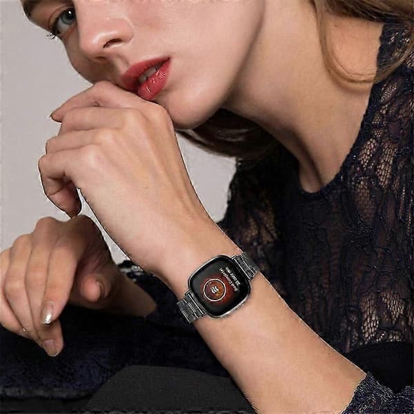 20 mm harpiksrem med spænde i rustfrit stål til Fitbit Versa 4/Sense 2 udskiftningsurrem Transparent Black