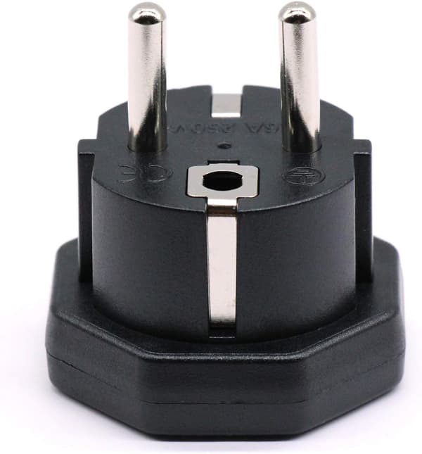 【03】US/JP/CA Han til EU/DE/FR/IT/ES Hun, US/CA/JP Han til Elektronisk Enhed EU 2-benet Hun Adapter (3 stk. Sort)