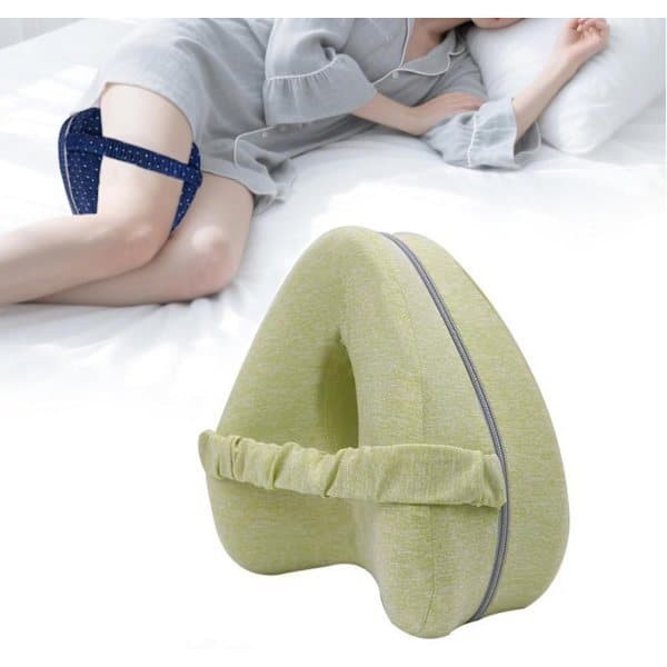 【03】Knee Pillow for Side Sleepers, Orthopedic Memory Foam Pillow Green green