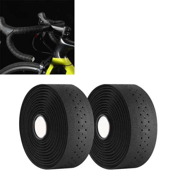 Cykelstyrtape Høj Elastisk EVA Anti-slip Stødabsorberende Åndbar Greb Wrap Cykeltilbehør Sort