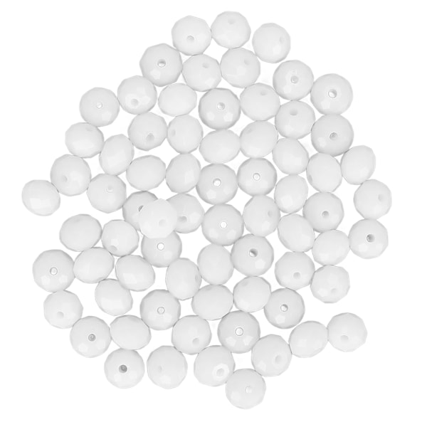 70 st Plast Små Pärlor 8mm Distanspärlor Leveranskit för Telefonsmycken Tillverkning Armband DIY Hantverk Vit