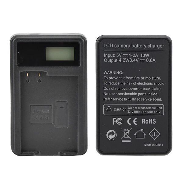 SEIVI EN EL15 Kamerabatterioplader LCD-opladningsdisplay til Nikon D800 D750 D7000 Enkelt Slot
