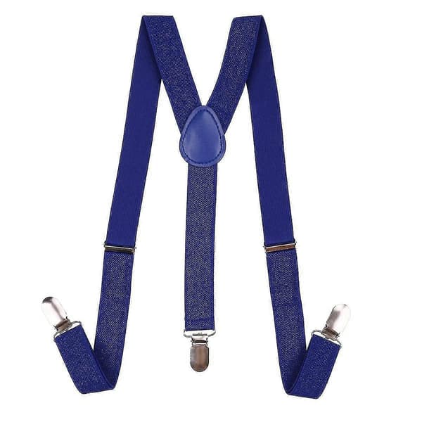 Børne butterfly og slips, justerbare elastiske seler til drenge Royal Blue