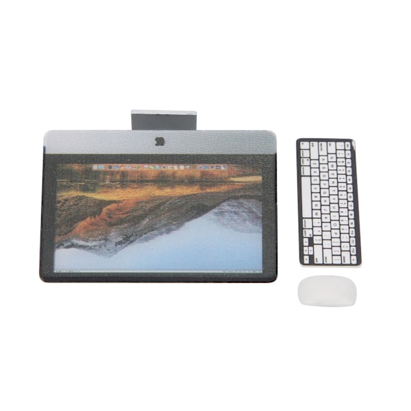1:12 Miniatur Computer Sæt Skærm Tastatur Mus Simulation Dukkehus Tilbehør Computersæt