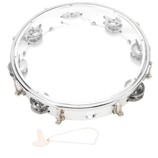 MBAT Tamburin Justerbar Dubbel Rad 10 tum Percussion Jingles Instrument för Fest Transparent