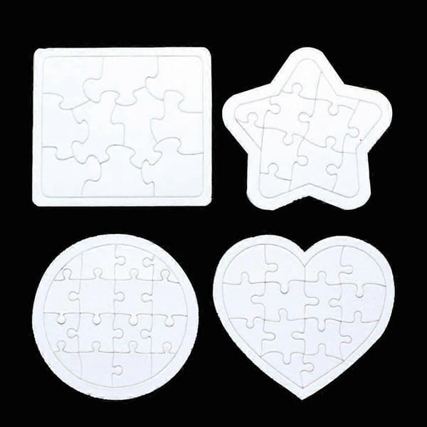 palapelin osat lapsille, palapelilelut, valkoinen palapeli, paperipalapeli White 4pcs