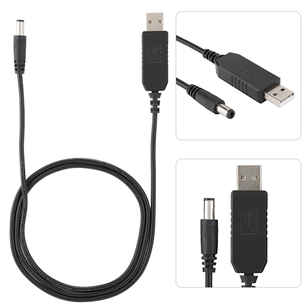 USB til 5,5MM x 2,1MM interface 5V til 12V Boost Line til bordlamper / routere / modemmer