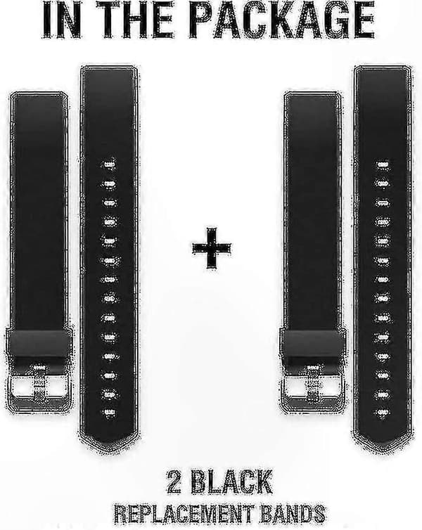 2-pack ersättningsarmband för fitnesstracker smartklocka kompatibel med ID115Plus HR och VeryFit Pro-modellerna black