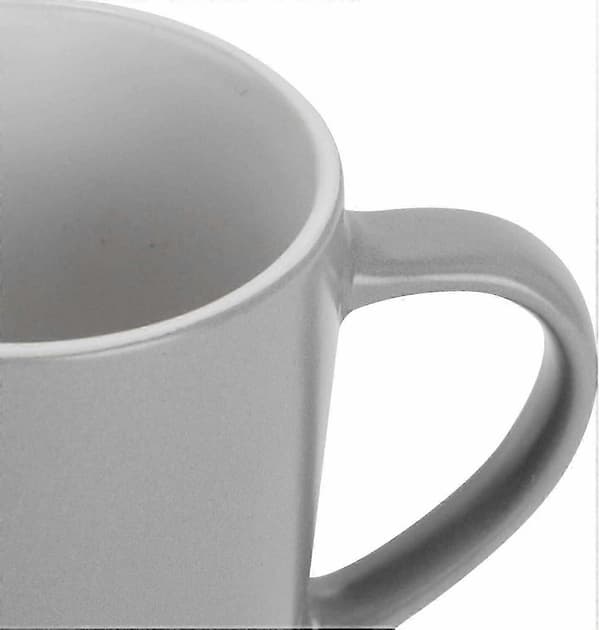2-pak stentøjskrus, 350 ml grå matte kaffekopper med hank til te, latte, cappuccino