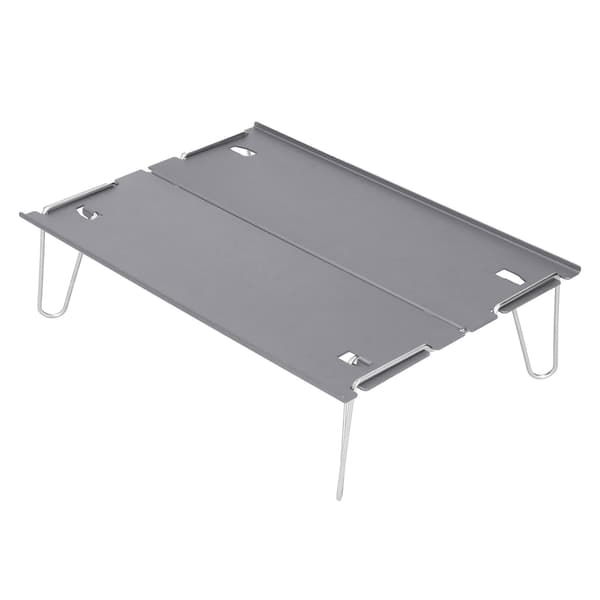 Picnic Foldebord Bærbart Aluminium Legering Udendørs Mini Bord til Camping Fiskeri Vandring Grå