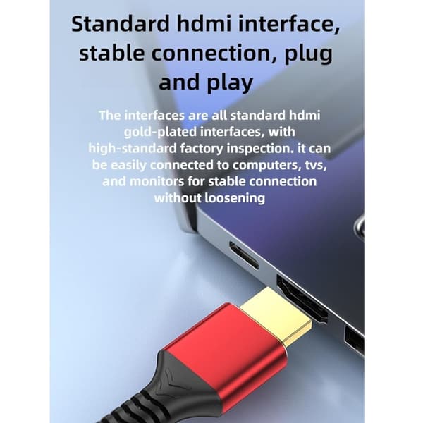 8K kuituoptinen HDMI-kaapeli, Micro HDMI–HDMI 2.1 -kaapeli, (1,5 m)